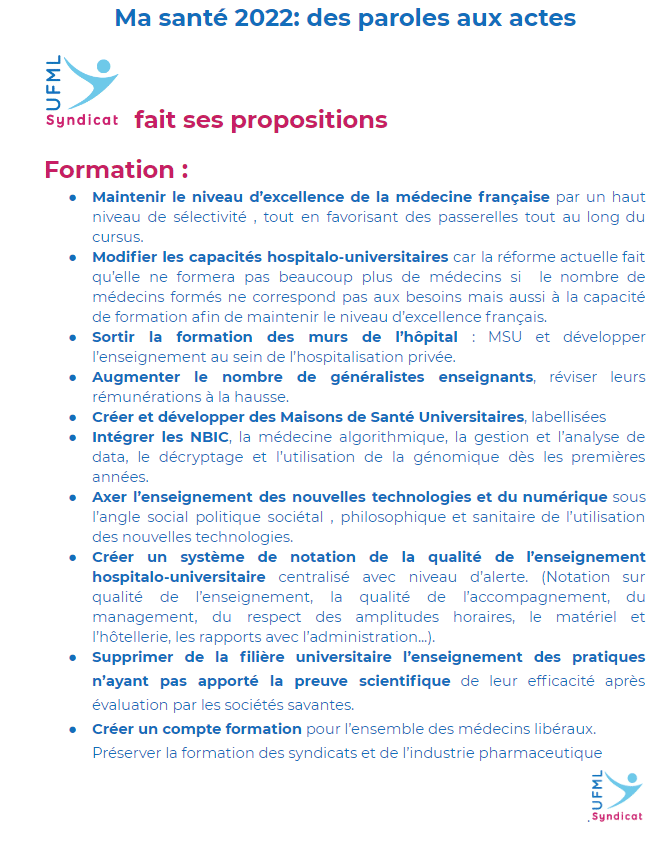 UFML-S interpelle et propose au  débat public 