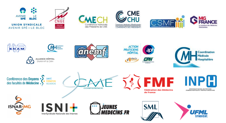 Logos syndicats médecins libéraux hospitaliers